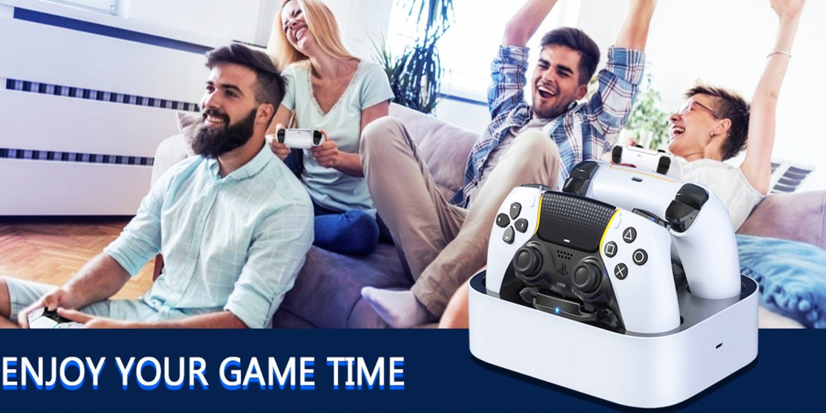 Safe Charging PS5 Controller Charging Station with Smart Chip, Dual Fast Charging Dock for DualSense & DualSense Edge