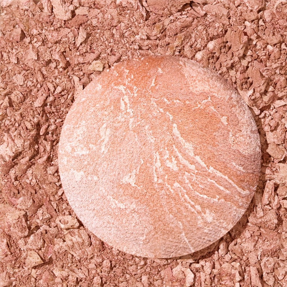 Marbled Pressed Powder Foundation Compact with Mirror in Six Shade Labels from Rose to Sand