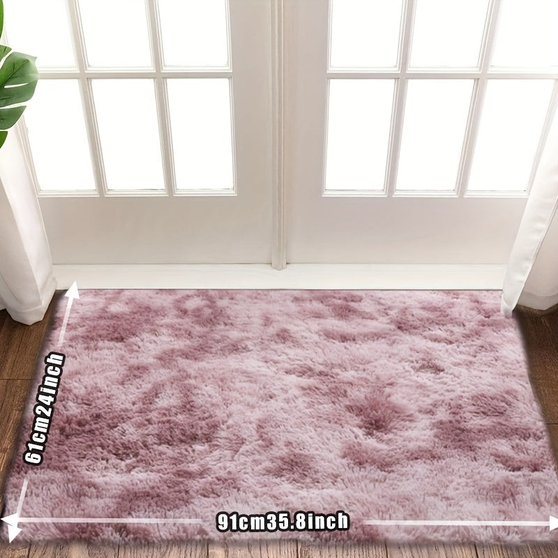 Rectangular Shaggy Area Rug with Four Color Labels and 24 x 35.8-Inch to 94.49 x 118.11-Inch Sizes