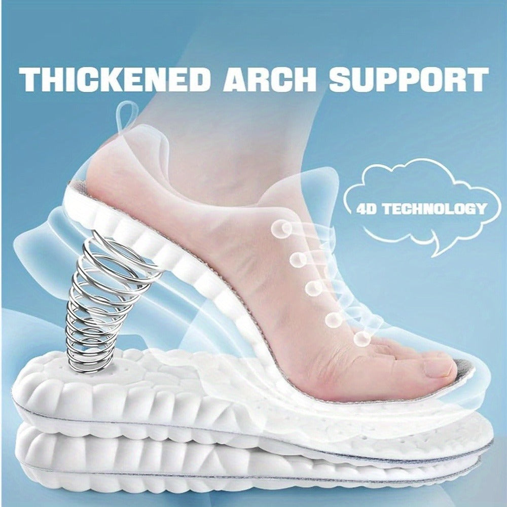 Three-Pair 4D Foam Shoe Inserts in Gray or Orange with Five EU Size Options for Everyday Footwear