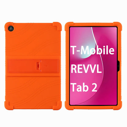 T-Mobile Revvl Tab 2 10.1-Inch Soft TPU-Labeled Tablet Case with Kickstand in Black, Blue or Rose Red