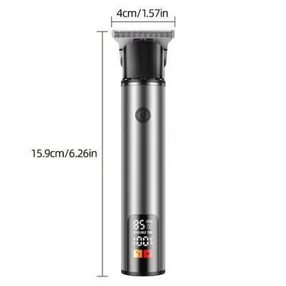 Hair Clipper Cordless Type-C Trimmer with LCD Display, Six Guide Combs and Two Finish Options