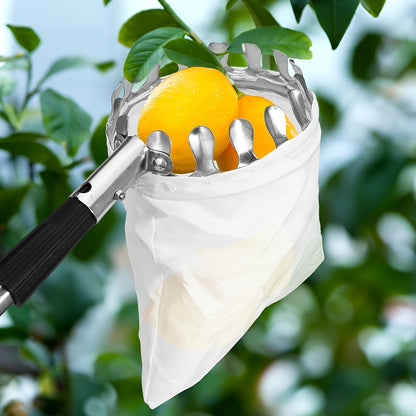 Telescoping Fruit Picker with 11-Foot Pole and Basket, Available with or without Collection Bag