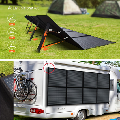 Monocrystalline High Power Solar Panel, 400W/200W/100W Portable Solar Panel, Foldable Solar Blanket, Solar Cell Efficiency Up To 23%, Suitable For Outdoor Adventure Boat Power Station, Garden, Courtyard, Roof, Camping RV Solar Generator