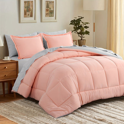 7 Piece Comforter Set Luxury Soft Fluffy Bedding All Season Bed in a Bag with Comforter Fitted Sheet Flat Sheet Pillowcases Hypoallergenic Breathable Easy Care Queen King Twin XL Full