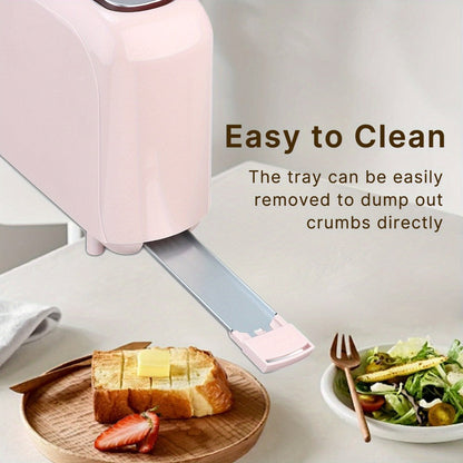 750W Slim Two-Slice Toaster with Six Shade Settings, Reheat, Defrost, Crumb Tray and Six Color Options