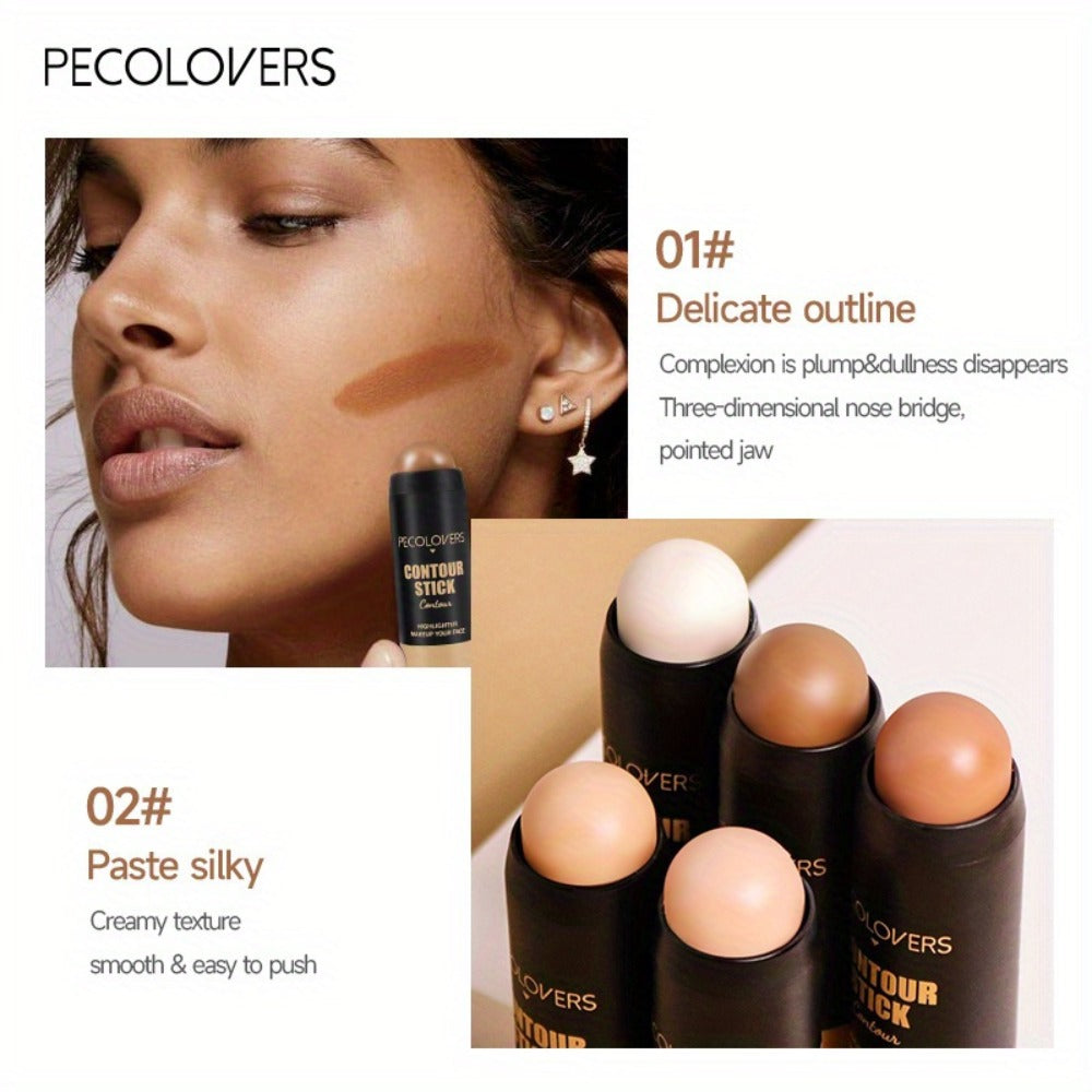Five-Piece Cream Concealer Stick Set in Five Shades for Face and Body Makeup with Twist-Up Tubes