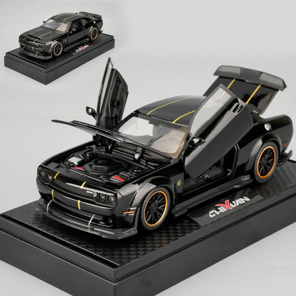 1:32 Scale Dodge Hellcat Die-Cast Metal Car Model with Openable Doors & Display Base – Collector Diecast Vehicle, Desk Decoration, Birthday Christmas Gift for Adults Men