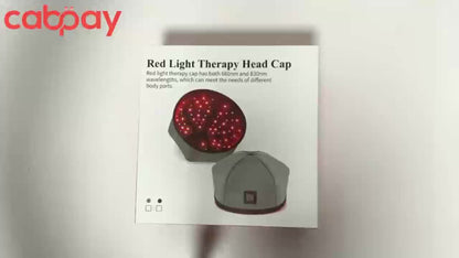 Wearable 120-LED Red and Near-Infrared Light Cap with 630nm and 820nm Modes in Black or Gray
