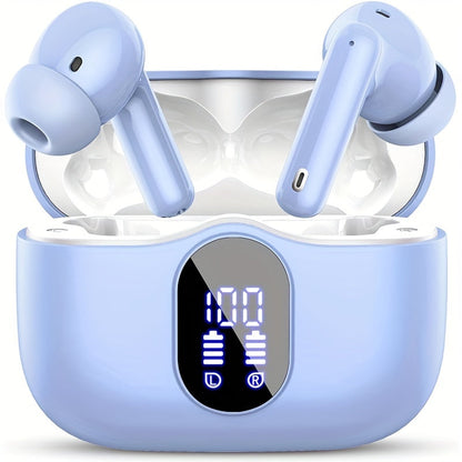 Wireless Earbuds Bluetooth 5.3 with ENC Mic, 36-Hour Playback, LED Case and IPX4 Protection