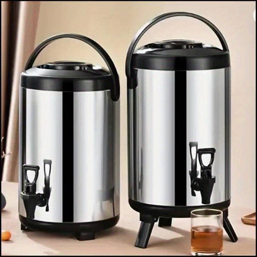 6L Insulated Beverage Dispenser with Spigot, Carry Handle, Twist Lid and Foldable Three-Leg Stand