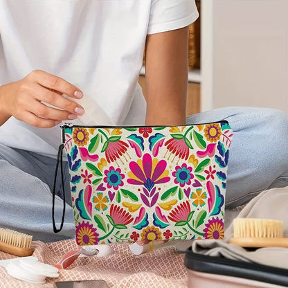 Makeup Bag – Travel Makeup Bag 4-Pack Set Large Capacity Cosmetic Organizer with Zipper Floral & Cute Animal Print Toiletry Pouch for…