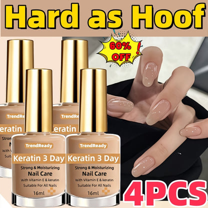 Gold-Cap Nail Care Coating in 16 ml Bottles with Two- or Four-Piece Quantity Options and Beige Labels
