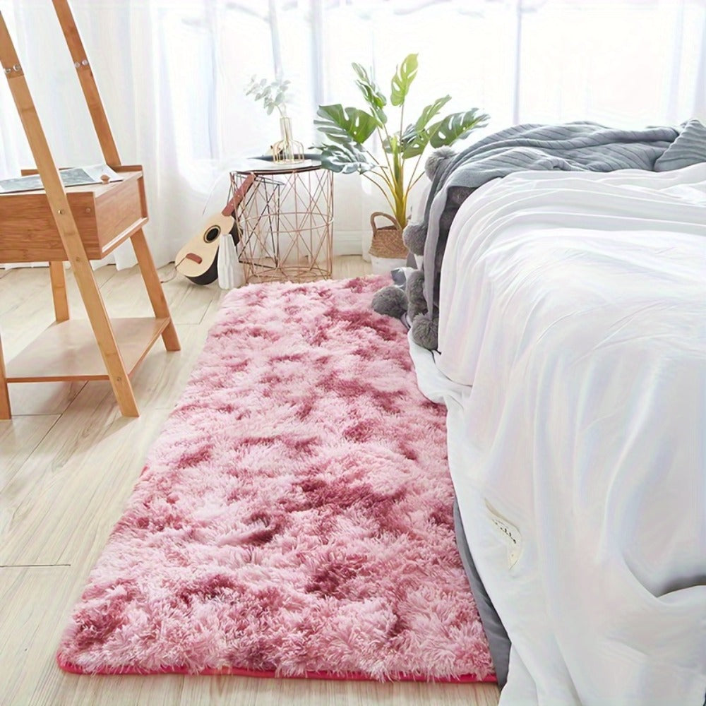 Area Rug Tie-Dye Knotted Fluffy 40x120cm Indoor Runner in Five Colors for Bedroom or Office