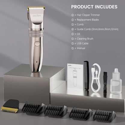 Beard Trimmer for Men Cordless Electric USB Rechargeable with Precision Dial 5-Level Adjustable, Mustache Facial Hair Trimmer Grooming Tool