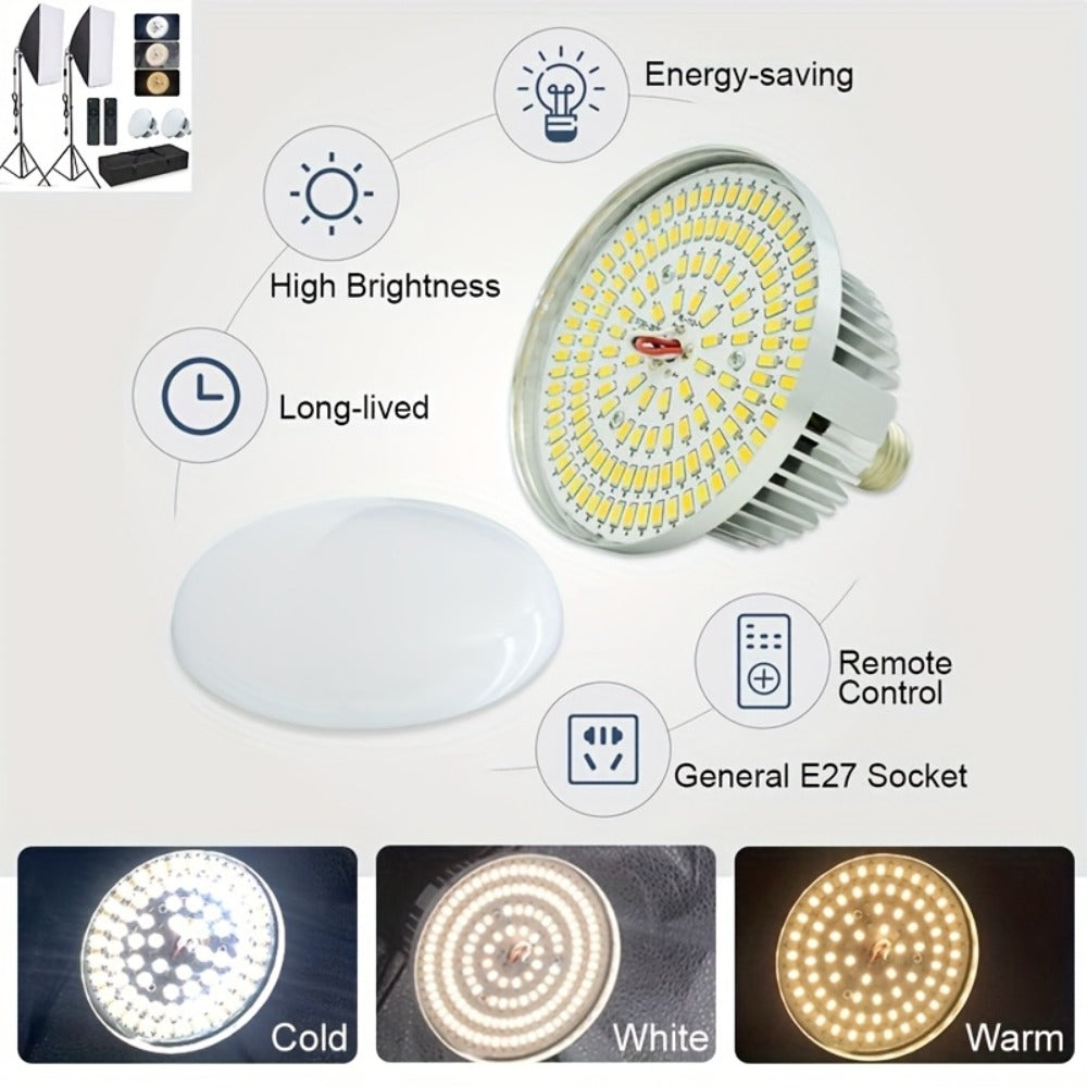 Softbox Photography Lighting Kit 2-Pack MOUNTDOG 19.7x27.5 Inch Continuous Lighting System 85W 5700K E27 LED Bulbs with Remote for Portrait Product Fashion Studio Photography