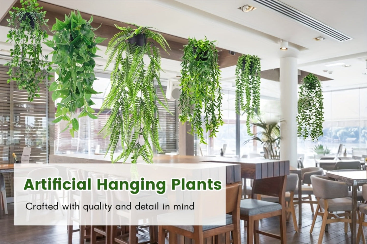 Hanging Artificial Greenery Vines in Eucalyptus, Fern and Mixed Styles with Six- or Eight-Pack Options