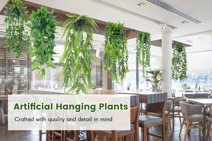 Hanging Artificial Greenery Vines in Eucalyptus, Fern and Mixed Styles with Six- or Eight-Pack Options