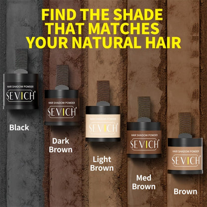 Hair Root & Hairline Concealer Powder Kit with Brush — Waterproof Instant Coverage for Thinning Hair, Receding Hairline & Bald Spots | 5 Shades | Black & Brown Tones | Women & Men