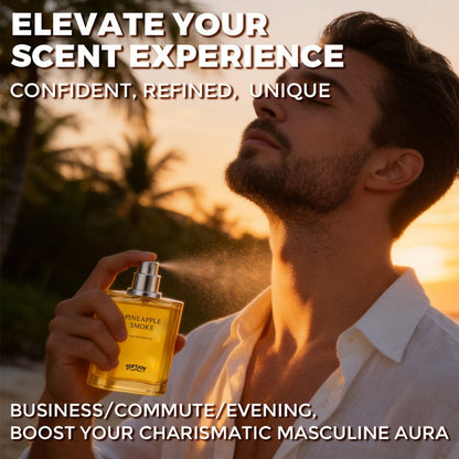 Perfume for Men in 3.04 oz Gold Bottle with Pineapple, Blackcurrant, Birch and Smoky Scent Profile