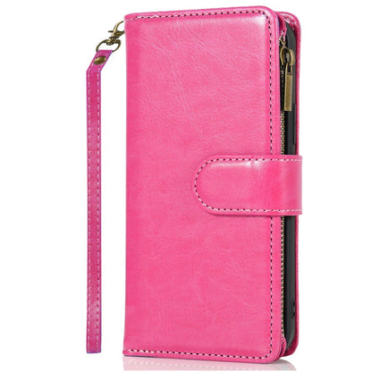 Phone Case Faux Leather Folio Wallet with Card Slots, ID Window and Zipper Pocket for Samsung Galaxy S25 FE