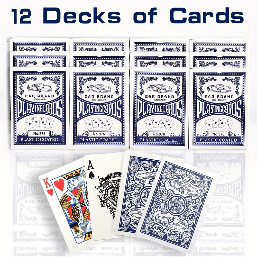 Bulk Playing Card Set with 6-, 12- or 24-Deck Options in Red, Blue or Mixed Color Packs for Group Games