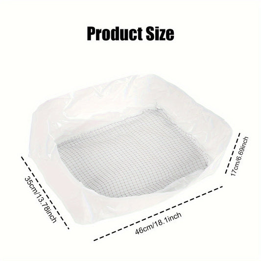 Cat Litter Filter Bags 10-Pack – Reusable Washable Mesh Sifting Bags for Litter Box, Quick-Clean Cat Litter Strainer Net, Easy Scooping Accessory for Indoor Cats, 47x36x17cm