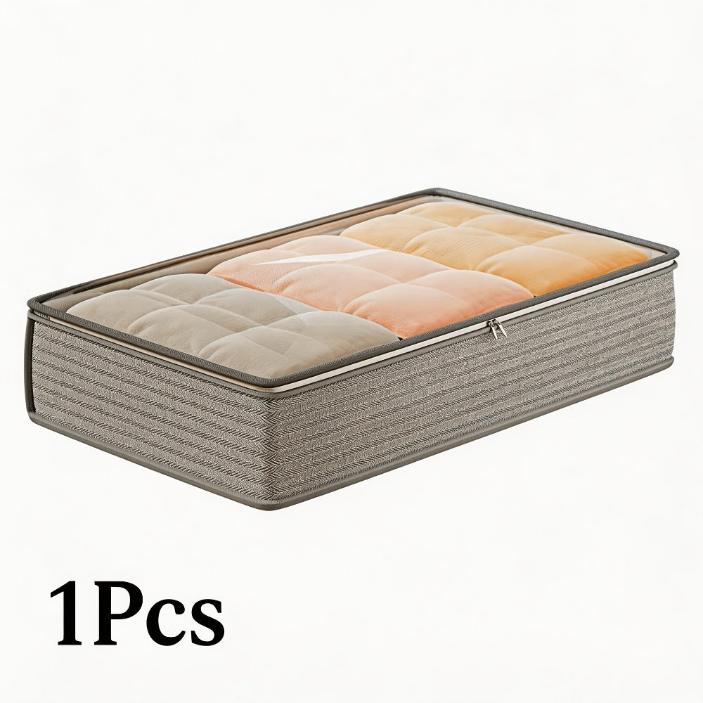 Under-Bed Storage Box Set in 1, 2, 3 or 5 Pieces with Handles, Clear Top and 100 x 50 x 18 cm Size