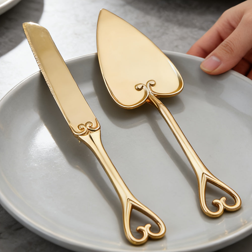 Cake Knife and Spatula Set with Rose Handle – Silver-Plated Dessert Server Gift Box Set for Wedding, Birthday & Party