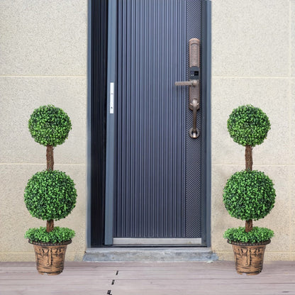 Two-Piece Artificial Boxwood Topiary Tree Set in 3-Foot Two-Ball or 4-Foot Three-Ball Designs