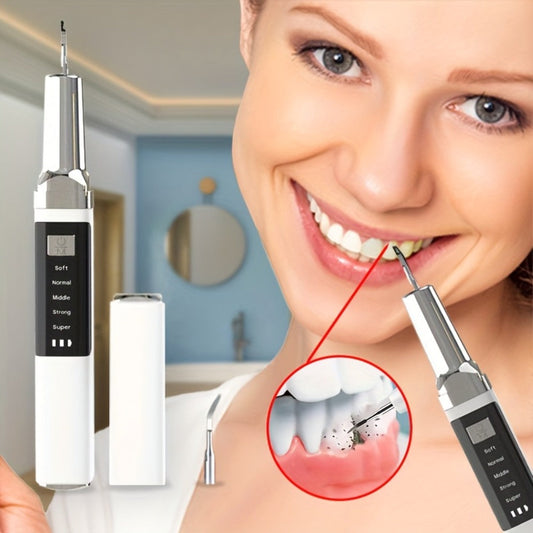 Electric Teeth Cleaner Kit with 2 LED Lights & Mirror – 5 Adjustable Modes, 2 Replaceable Heads, Type-C Rechargeable Dental Plaque Remover & Tartar Scraper for Home Teeth Cleaning