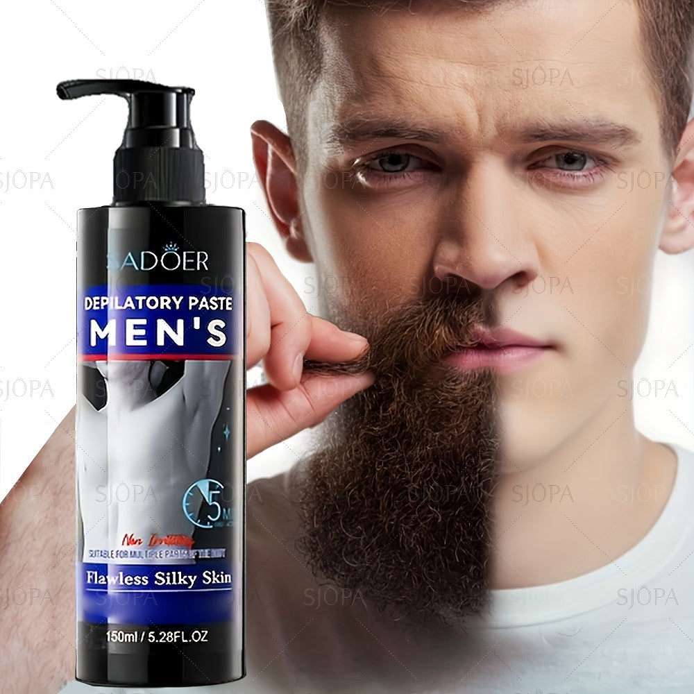 Hair Removal Cream ADOER 150ml Pump Bottle for Men’s External Chest Back Arm and Leg Grooming