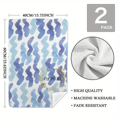 Two-Pack Gigi's Kitchen Towels, 23.6 x 15.7 Inches Each with White Utensil Print and 370GSM Label