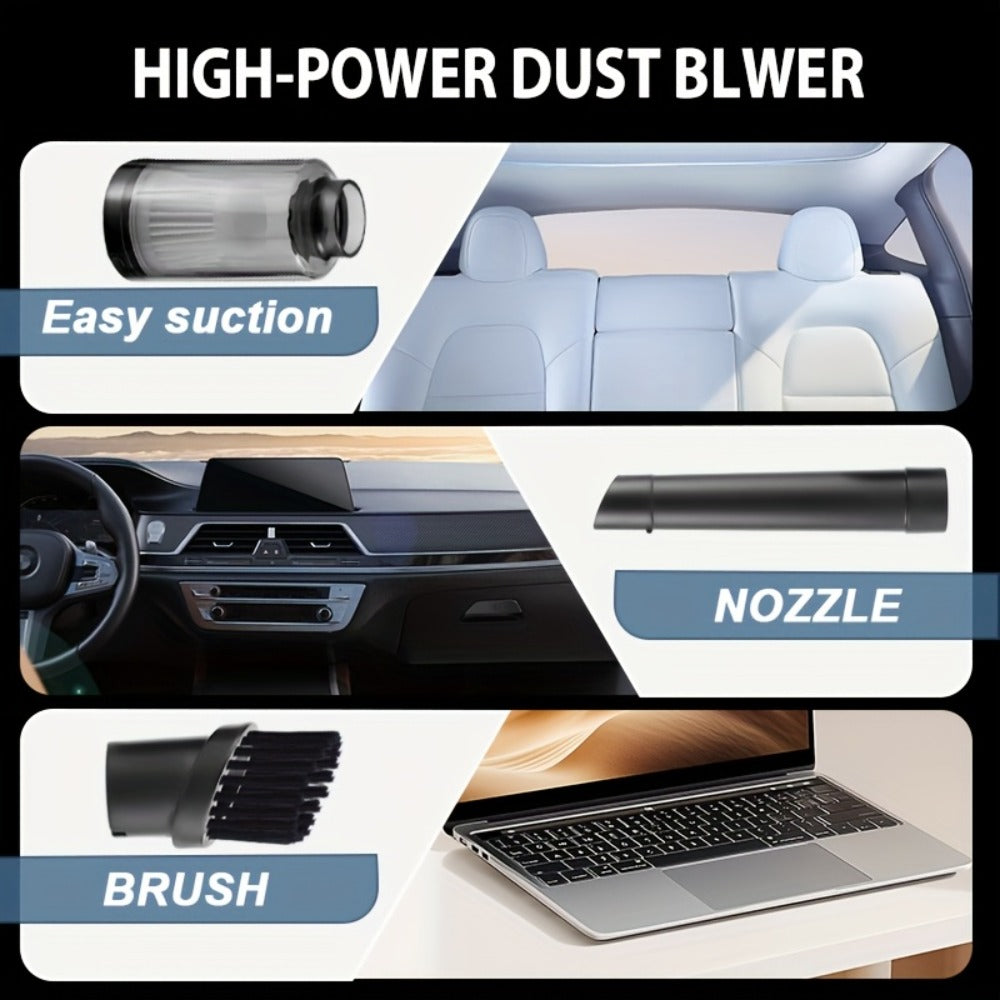 130000 RPM Portable Turbo Fan Blower & Vacuum 2-in-1, USB Rechargeable Cordless Handheld Air Blower for Dust Removal, Cooling, Snow Blowing, Car Cleaning, Inflatable Pad, Ignition Aid