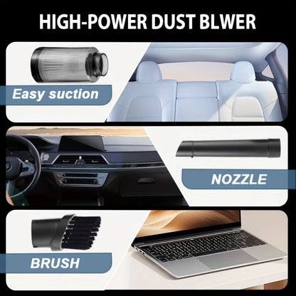 130000 RPM Portable Turbo Fan Blower & Vacuum 2-in-1, USB Rechargeable Cordless Handheld Air Blower for Dust Removal, Cooling, Snow Blowing, Car Cleaning, Inflatable Pad, Ignition Aid