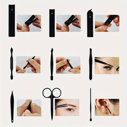 Three-Case Nail Grooming Bundle with 23-Piece Black-and-Red Tool Set in Each Zippered Case