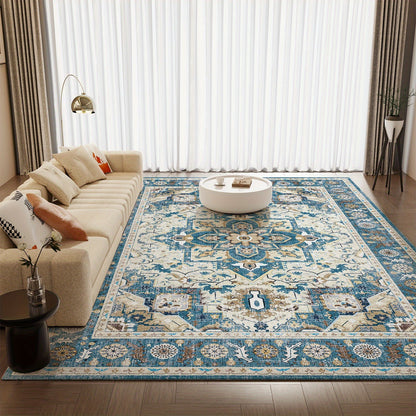 Tie-Dye Area Rug Retro Vintage Style Machine Washable Soft Floor Mat - Durable Indoor Outdoor Rug for Living Room Bedroom Kitchen, Colorful Boho Tie Dye Pattern Cozy Home Decor 5x7 8x10 9x12ft