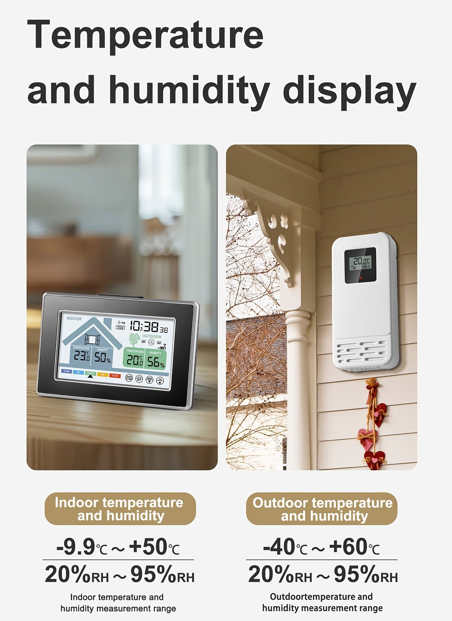 5055C Wireless Indoor Outdoor Thermometer with Color Display, Humidity, Forecast and Remote Sensor
