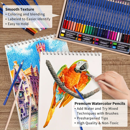 Acrylic Paint Set with Easel 85 Piece – Wooden Tabletop Easel Starter Kit with Acrylic Paints Sketch Pads Brushes & Palette | Complete Art Supplies for Adults Beginners & Professional Artists