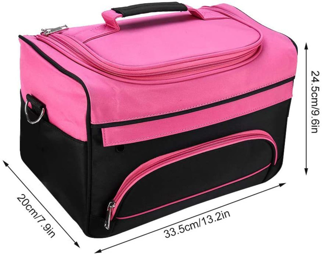 Hairdresser Tool Bag Multi-Functional Salon Styling Organizer with Adjustable Strap Large Capacity Hair Makeup Artist Case for Professionals Travel Pink Black Zebra