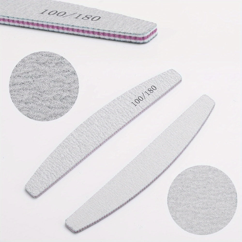 20- or 35-Piece Pink and Purple Nail File and Buffer Set with 100/180 Grit Double-Sided Boards