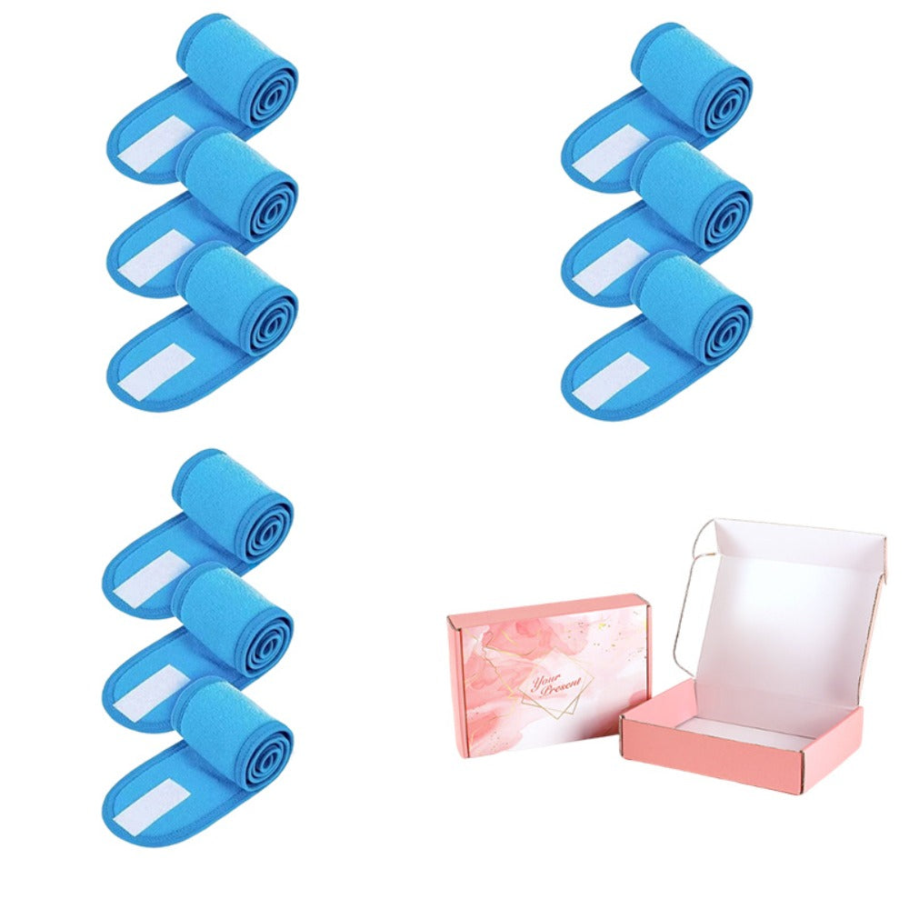 Nine-Piece Facial Headband Set in Seven Protected Boxed Color Options for Face-Washing Routines