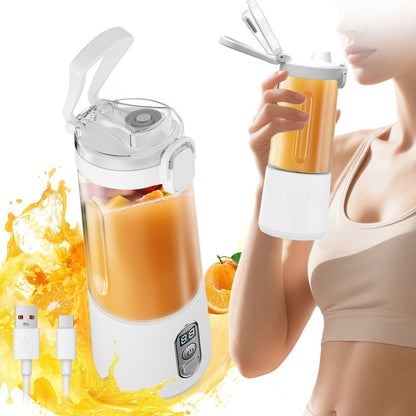 Portable Blender with Clear Cylindrical Cup, Digital Timer Display, Flip-Up Handle and Three Color Options