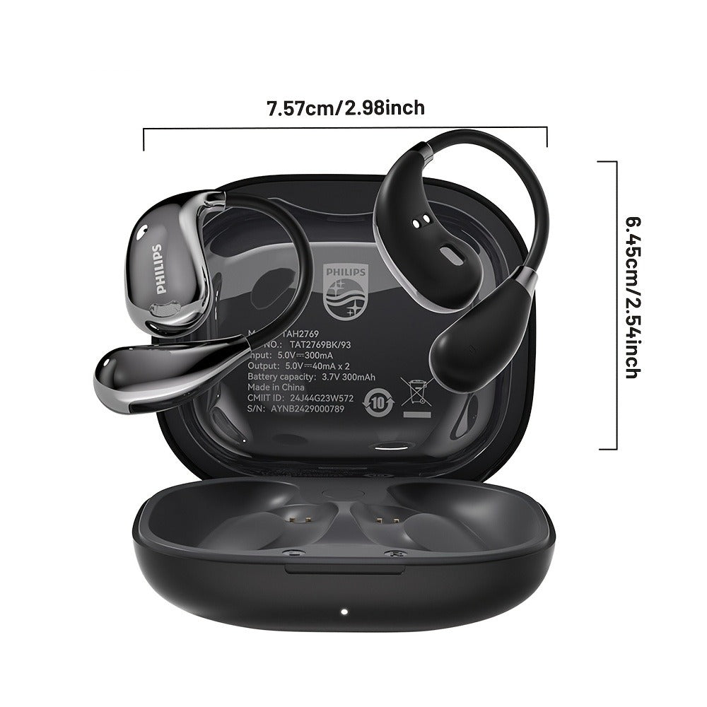 Wireless Earbuds Philips TAT2769 Bluetooth 5.4 Earhooks with Noise-Cancelling Call Mic in Three Colors