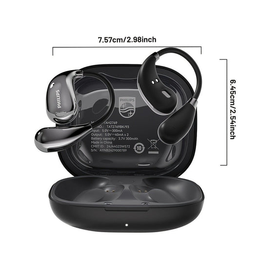 Wireless Earbuds Philips TAT2769 Bluetooth 5.4 Earhooks with Noise-Cancelling Call Mic in Three Colors