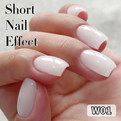 Gel Nail Polish in 15ml Milky White W01 Sheer Jelly for a Glass-Like Finish with UV/LED Cure
