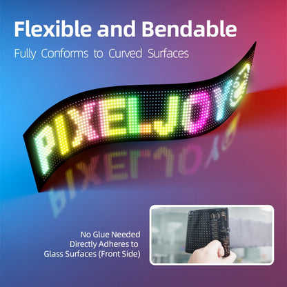 Bendable LED Display Screen App & Remote Control - Ultra-Thin 2mm Flexible LED Matrix Panel Custom Text DIY Patterns for Car Window Store Sign Concert Sports Cheering Banner Wedding Party Decoration