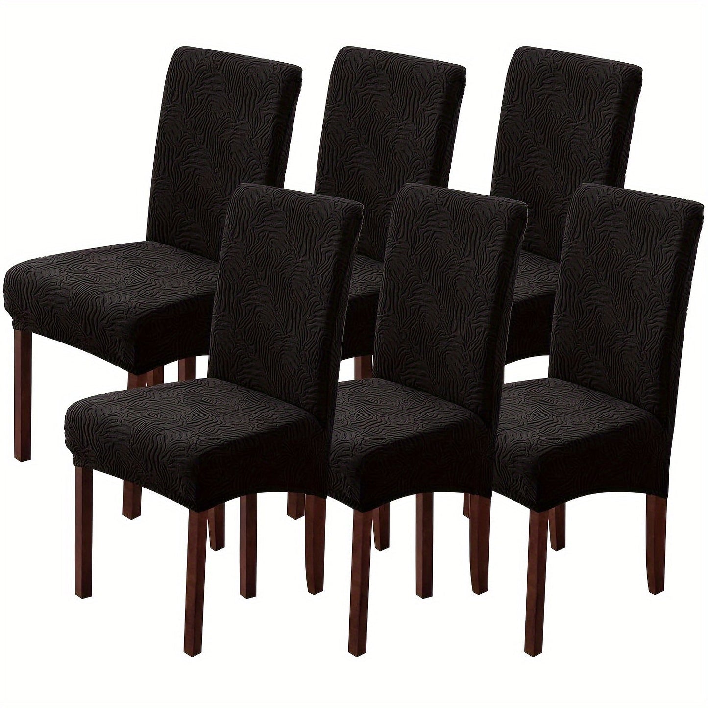 Chair Cover Set of 4 or 6 Stretch Jacquard Dining Slipcovers in Eight Available Color Choices