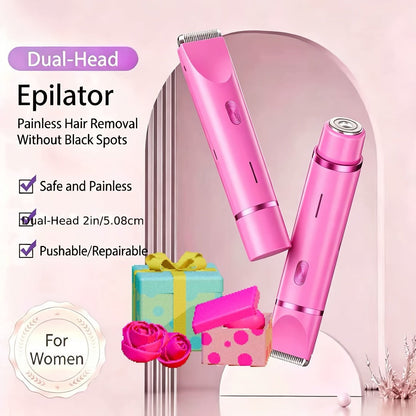 Electric Shaver for Women 4-in-1 Rechargeable Grooming Kit – Painless Hair Remover Eyebrow Trimmer Nose Hair Bikini Trimmer, Portable Body Hair Removal Face Legs Underarms, Beauty Gift for Her