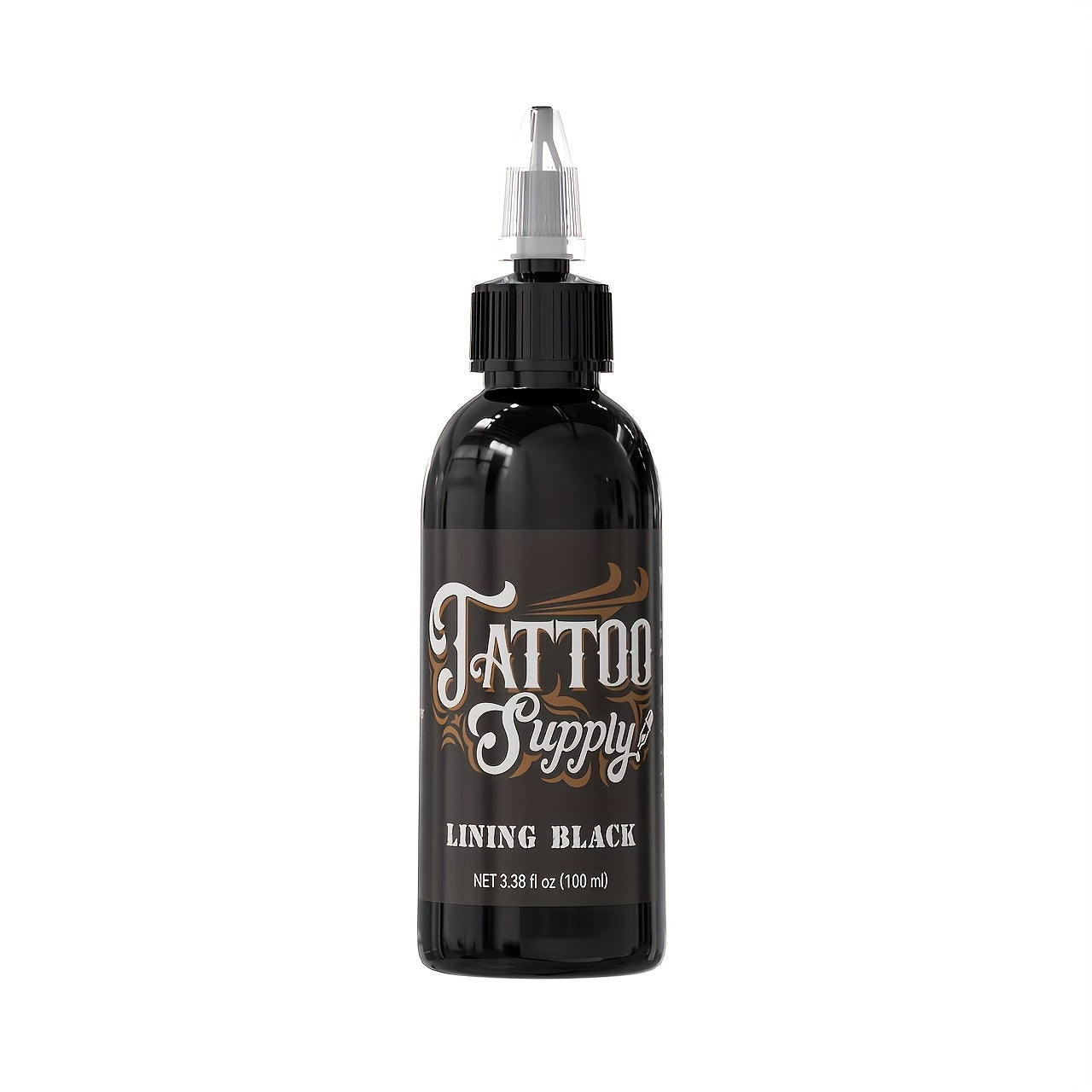 Neebol Tattoo Ink Professional Black Lining & Shading Set — Waterproof Long-Lasting Outlining Blending Body Art Ink for Artists & Beginners, 100ml & 250ml Sizes Available
